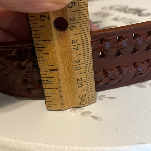 Leather Belt Made In Mexico Hand Tooled size 34 - Picture 12 of 12